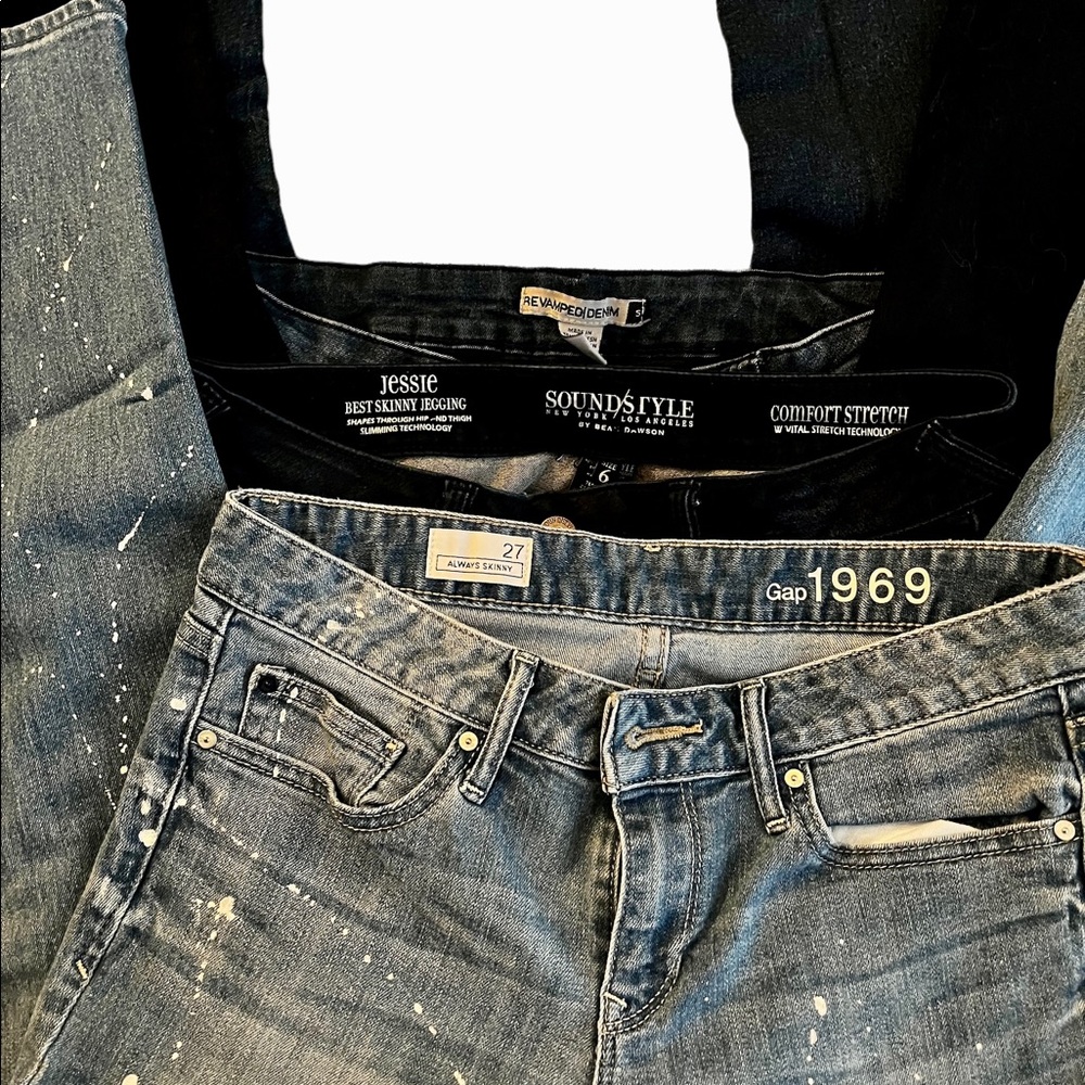Skinny Jeans lot of 3 GAP size 28 and revamped size 5
